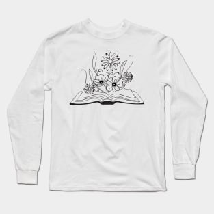 Flower Book, I love reading, Reading, Library, Book worm, Read books, Fantasy reading Long Sleeve T-Shirt